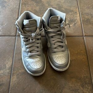Silver Nike high tops
